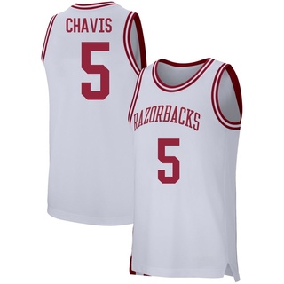 Casmir Chavis Replica White Men's Arkansas Razorbacks Basketball Jersey