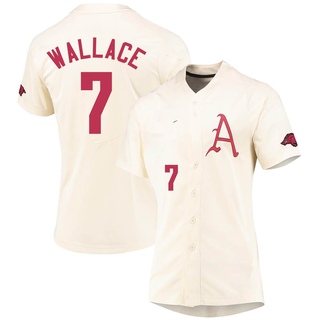 Cayden Wallace Replica Cream Women's Arkansas Razorbacks Vapor Untouchable Full-Button Baseball Jersey