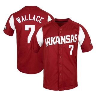 Cayden Wallace Replica Men's Arkansas Razorbacks Cardinal Vapor Untouchable Full-Button Baseball Jersey