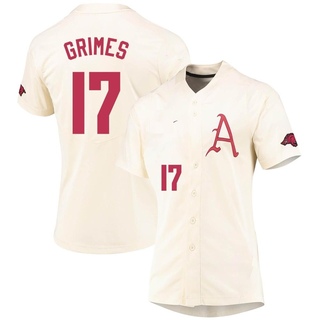 Hunter Grimes Replica Cream Women's Arkansas Razorbacks Vapor Untouchable Full-Button Baseball Jersey
