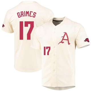 Hunter Grimes Replica Cream Youth Arkansas Razorbacks Vapor Untouchable Full-Button Baseball Jersey