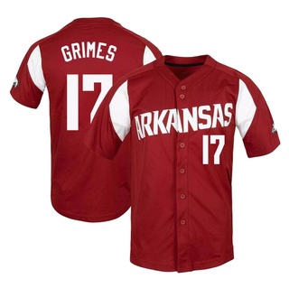 Hunter Grimes Replica Men's Arkansas Razorbacks Cardinal Vapor Untouchable Full-Button Baseball Jersey