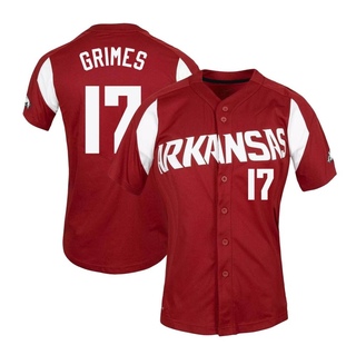 Hunter Grimes Replica Women's Arkansas Razorbacks Cardinal Vapor Untouchable Full-Button Baseball Jersey