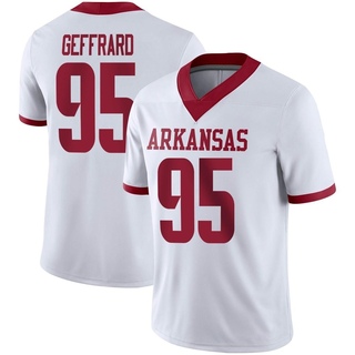 Ian Geffrard Game White Men's Arkansas Razorbacks Alternate Football Jersey