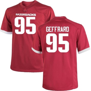 Ian Geffrard Game Youth Arkansas Razorbacks Cardinal Football Jersey