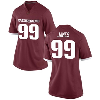 Kaleb James Game Red Women's Arkansas Razorbacks Football Jersey
