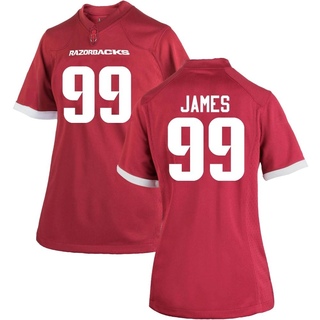 Kaleb James Game Women's Arkansas Razorbacks Cardinal Football Jersey