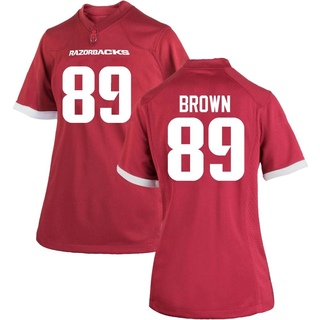 Khafre Brown Replica Brown Women's Arkansas Razorbacks Cardinal Football Jersey