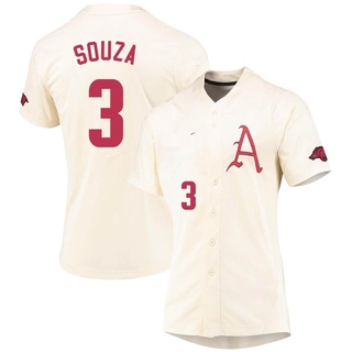 Nolan Souza Replica Cream Women's Arkansas Razorbacks Vapor Untouchable Full-Button Baseball Jersey