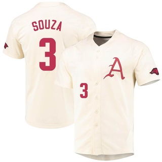 Nolan Souza Replica Cream Youth Arkansas Razorbacks Vapor Untouchable Full-Button Baseball Jersey