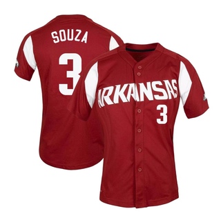 Nolan Souza Replica Women's Arkansas Razorbacks Cardinal Vapor Untouchable Full-Button Baseball Jersey