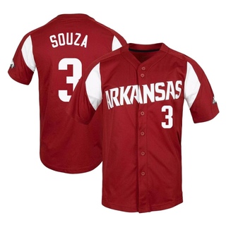 Nolan Souza Replica Youth Arkansas Razorbacks Cardinal Vapor Untouchable Full-Button Baseball Jersey