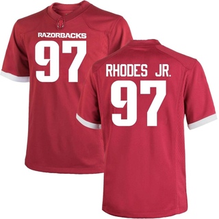 Quincy Rhodes Jr. Game Men's Arkansas Razorbacks Cardinal Football Jersey