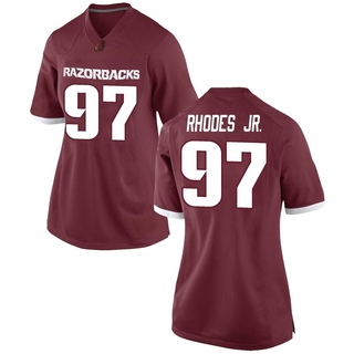 Quincy Rhodes Jr. Game Red Women's Arkansas Razorbacks Football Jersey