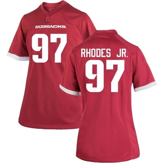Quincy Rhodes Jr. Game Women's Arkansas Razorbacks Cardinal Football Jersey